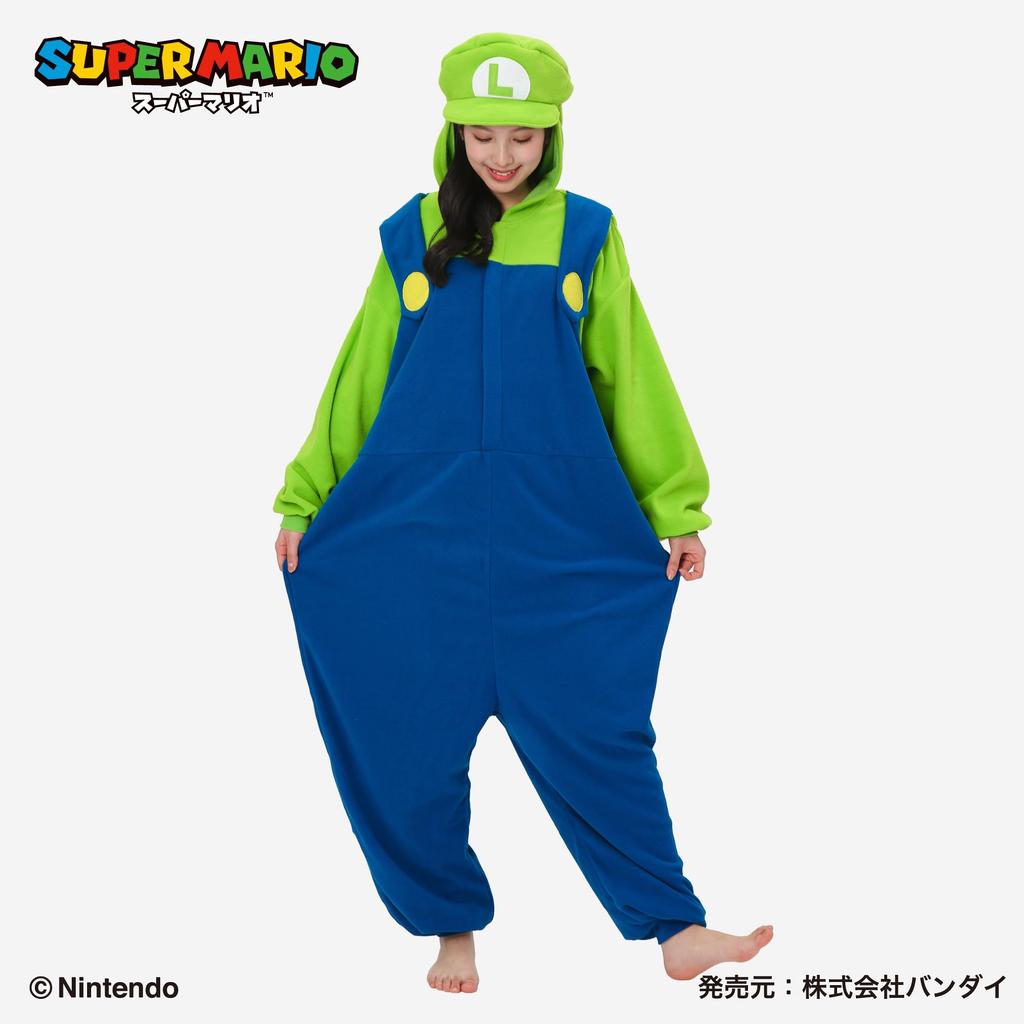 SAZAC Character Fleece Super Mario Luigi Costume &