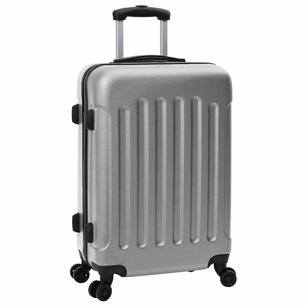 Suitcase Set with Lock 3 pcs Silver 50 x 31 x 78 cm ABS Plastic