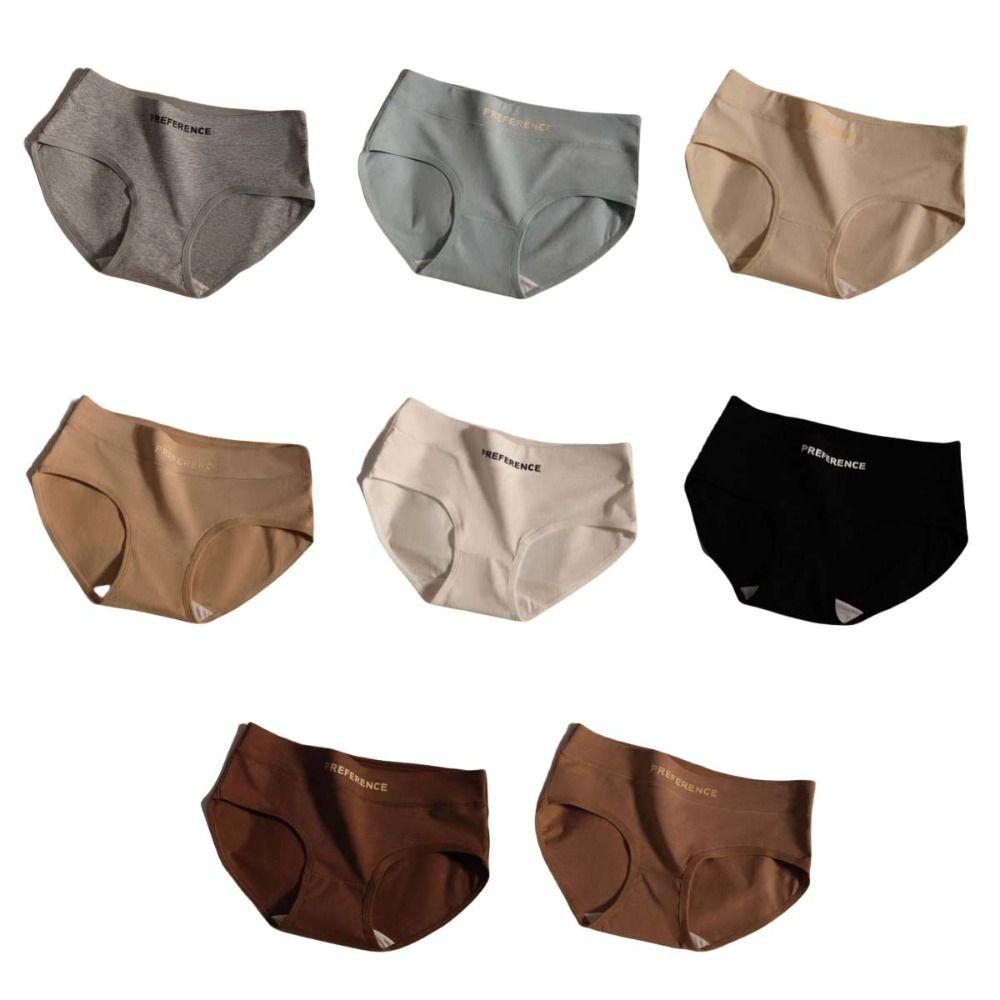 4Pcs Elastic Female Cotton Briefs Cotton Crotch Letter Underpants Women Cotton Panties Set  Lady