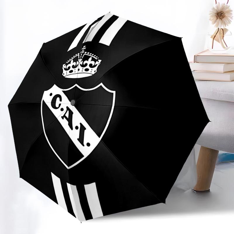 Printed Club Atlético Independiente Folding Umbrella,Outdoor,Leisure,And Travel Umbrella,Durable Umbrella Fabric,Birthday And Holiday Gift