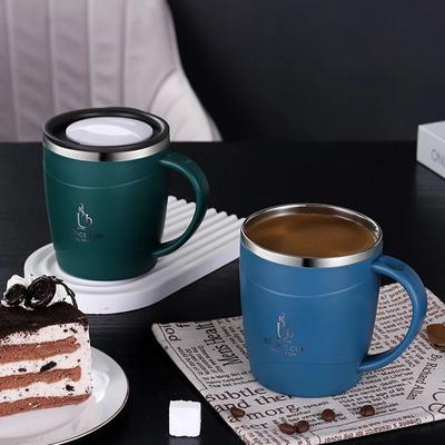 304 Stainless Steel Double Wall Coffee Mug Coffee Insulated Thermos Mug with Lid with Handle Leak-Proof Keep Cold Water Cup