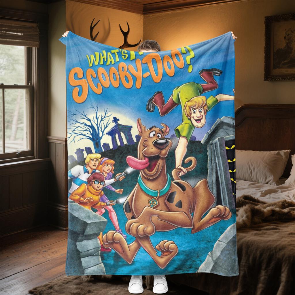 Scoobydoo Love Plush Blanket Soft Comfortable All Seasons Suitable Sofa Office Nap Travel Festive Gift