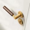 Walnut Door Lock Log Handle Indoor Bedroom Silent Room Lock Solid Wood Magnetic Suction New Chinese Wood Grain Door