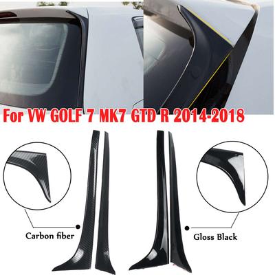 Koolstofvezel Zwart Achterruit Zijspoiler Vleugel Voor VW GOLF 7 MK7 GTD R 2014-2018 Auto-styling Auto