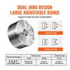 3-Jaw Lathe Chuck, 6'', Self-Centering Lathe Chuck, 0.14- 6.3 in/3.5-160 mm Clamping Range with T-key Fixing Screws Reversible Jaws, for Lathe 3D