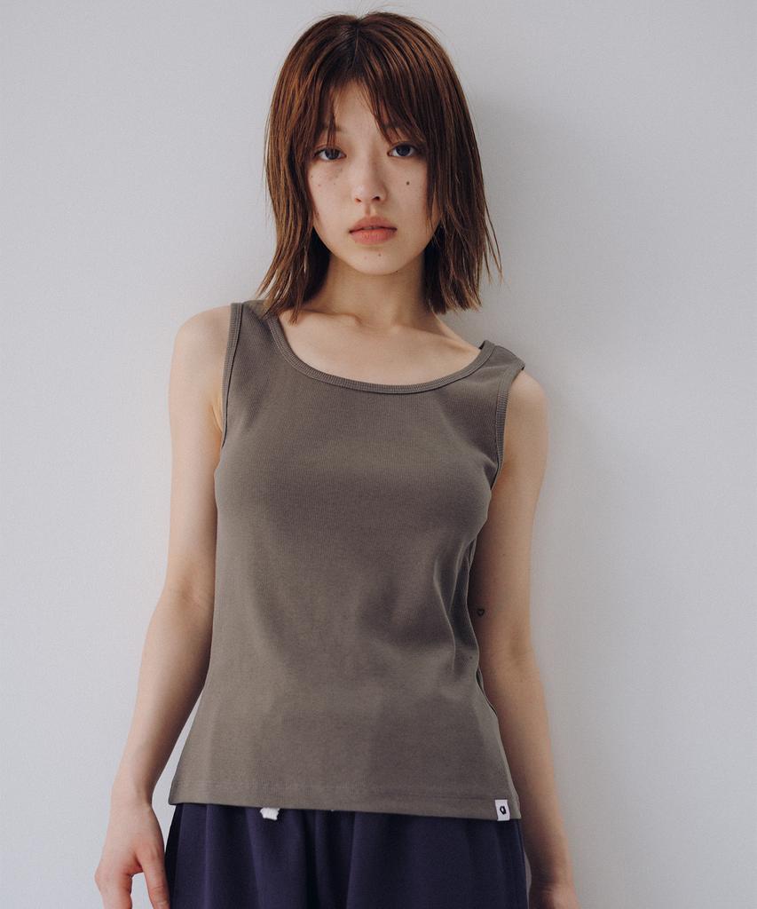 Ohesio Basic U-Neck Sleeveless, Khaki