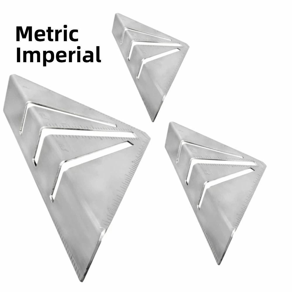 3PCS Metal Marking Square Tube Folding Ruler Stainless Steel Measuring Tools DIY Enthusiasts
