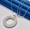 925 Sterling Silver 16-30 Inch Exquisite Round Woven Pendant Necklace, Women's Jewelry Party Gift, Fashionable Wedding