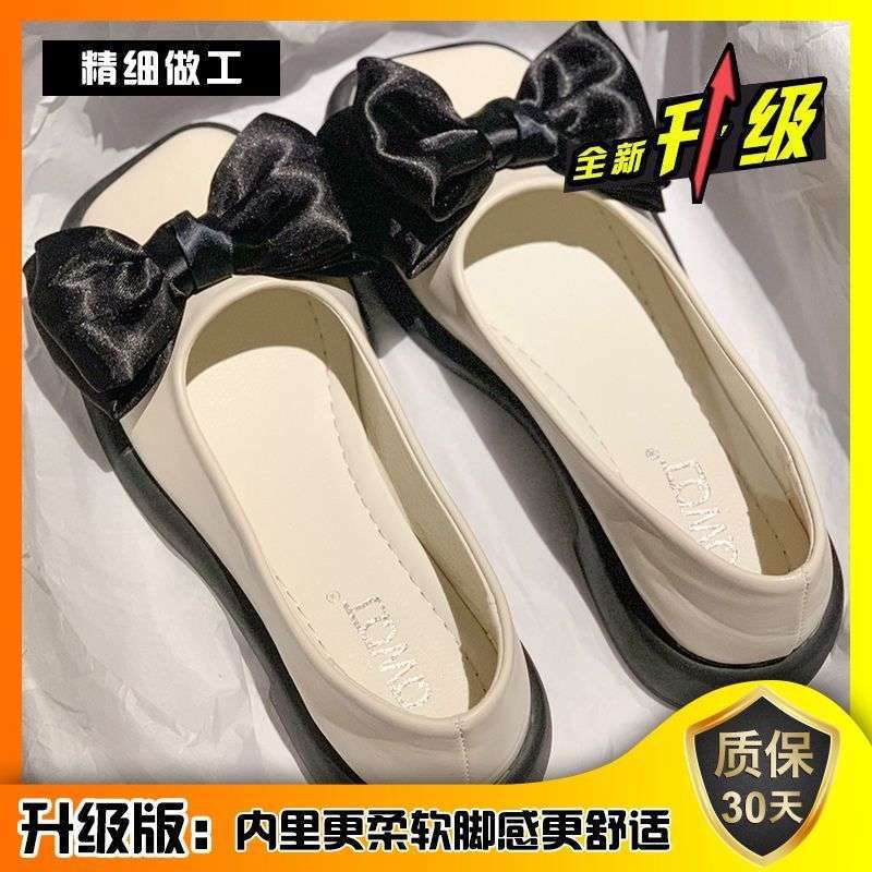 British style small leather shoes girl 2025 new summer retro single shoes Doudou shoes fairy late evening wind Mary Jane shoes