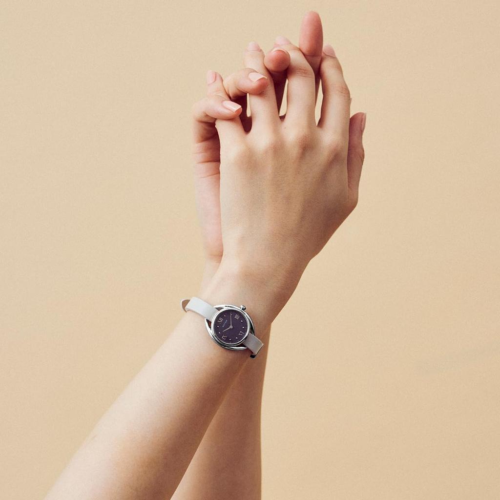 Authorized Dealer Matow Watch Solar Powered Watch Leather Strap mw001010whtss Indigo Round Silver FUYU White Pepper [MATOW] Women's [Shiki Charcoal]