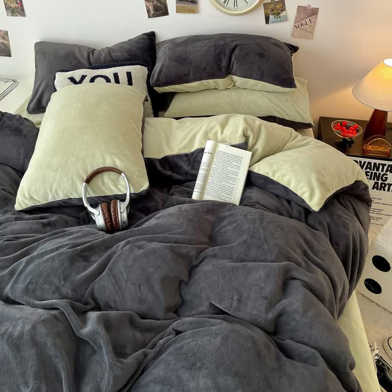 Luowei Winter Milk Velvet Four-Piece Bedding Set