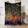 Colorful and Diverse Leaf Patterns Flannel Printed Blanket Suitable for All Seasons Suitable for Living Room Office Sofa Travel