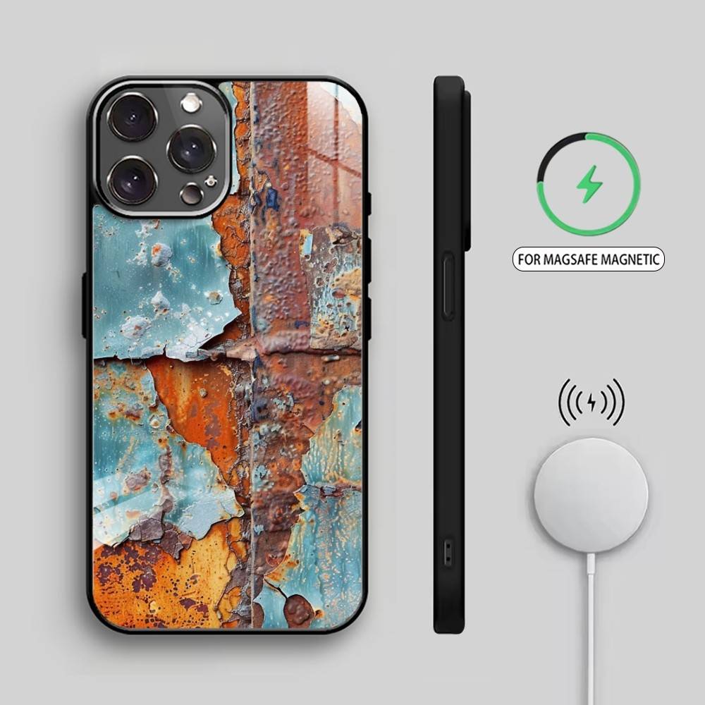 G-Grunge T-Textur R-Rostig Handyhülle Für iPhone17,16,15,14,13,12,11 Plus,Pro Max Magnetisch Für Magsafe Kabelloses Laden