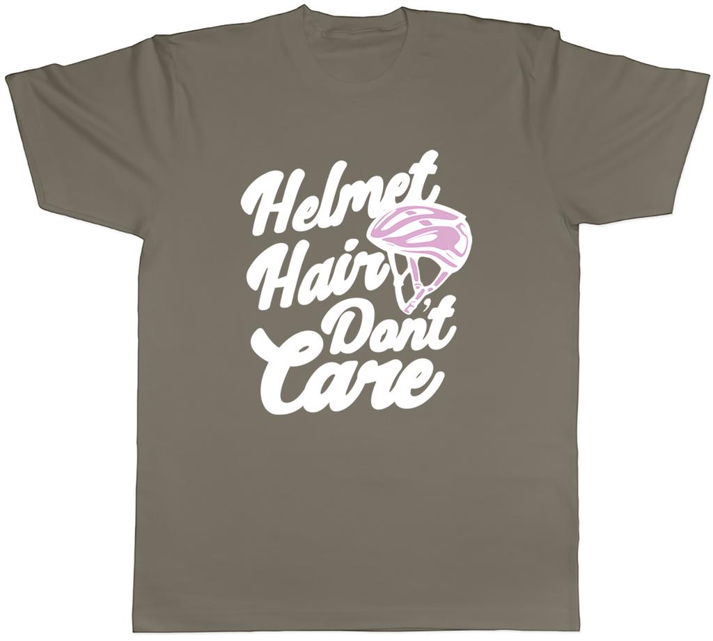 Funny Cycling Bicycle Unisexs TShirt Helmet Hair Dont Care Tee Gift