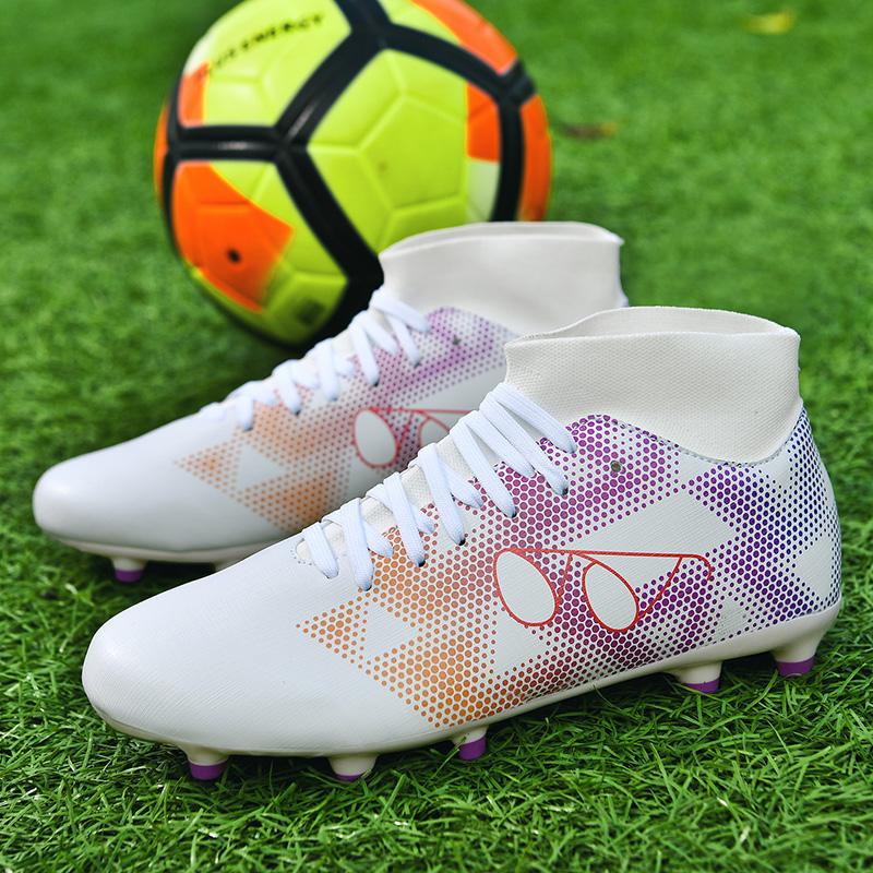 Hip-top Football Shoes Men's/female AG Long Nail Socks, Students Artificial Grass Football Competition Training Shoes