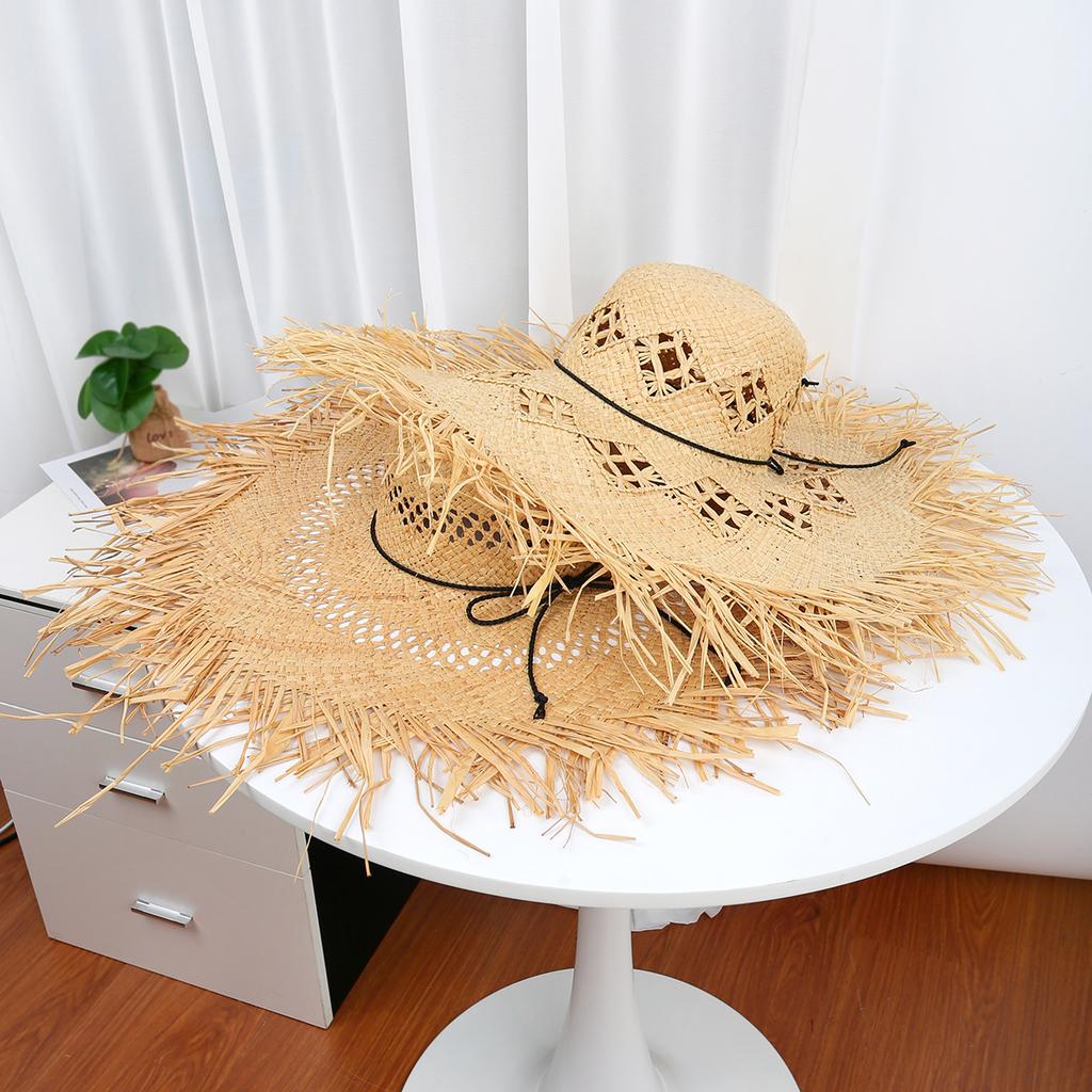 Seaside atmosphere Lafite straw hat strap strap big eaves hat children summer small fresh versatile sun hat
