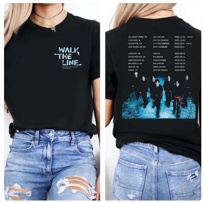 ENHYPEN Мировой тур Walk The Line В США и ЕВРОПЕ Футболка Enhypen Футболка Enhypen 2025 Унисекс Футболка S