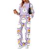 Women's Halloween Print Hoodie and Jogger Pants Set, Round Neck Loose Fit Casual Sweatsuit