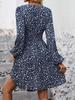 Asymmetrical Lantern Sleeve Ruffle Dress