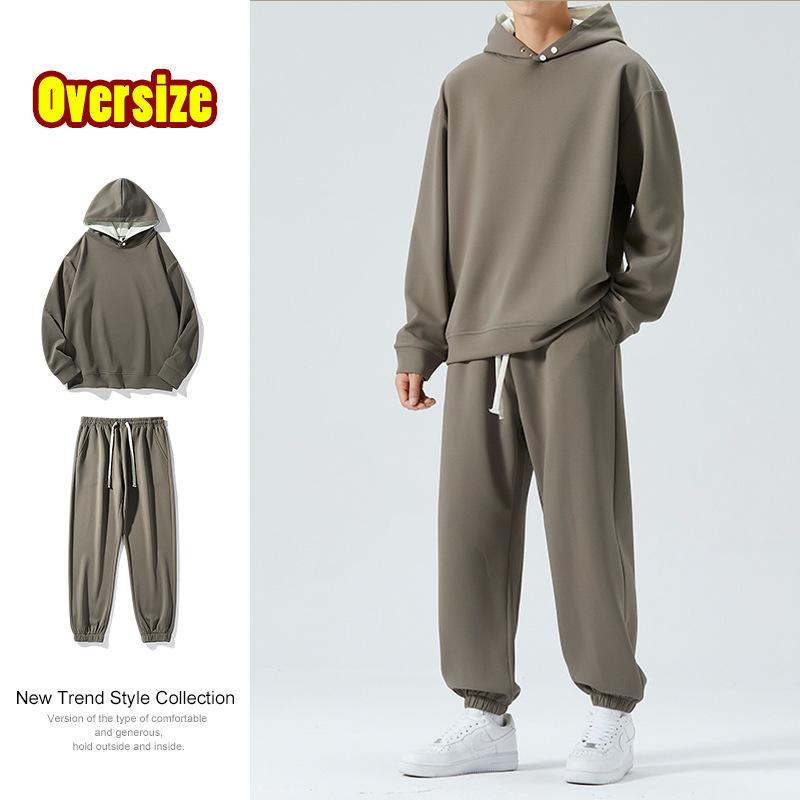 Autumn and Winter Sports Suits for Men and Women Couples Tide Brand Hooded Sweaters Loose Sweatpants Running Trousers Two-piece Men