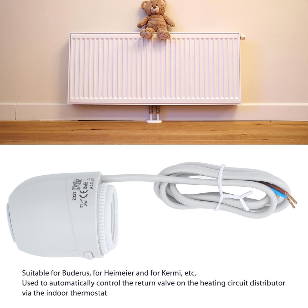 Elektrothermischer Stellantrieb M30x1,5m PC 100N 230VAC Schwer entflammbar Normal geschlossen Fußbodenheizungsstellantrieb -25-65℃ für Zuhause