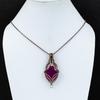 Lab-Created Ruby Gemstone Handmade Pure Copper Wire Wrapped Beautiful Jewelry Pendant