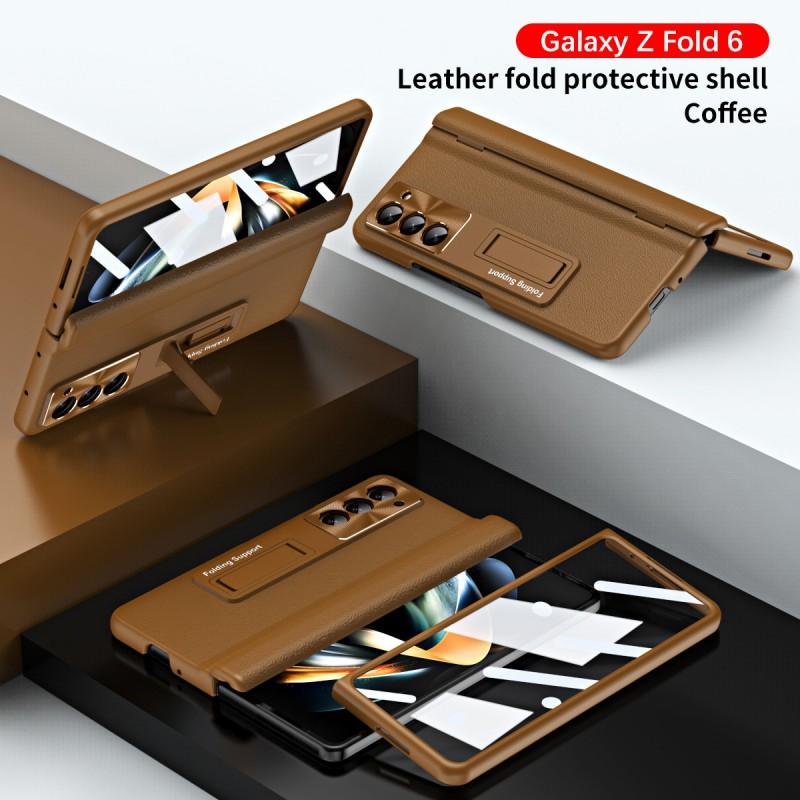 Foldable Phone Case Galaxy Z Fold 8 Ultra 7 6 5 With Pen Slot Stand Kickstand PU Leather Cover Shockproof Full