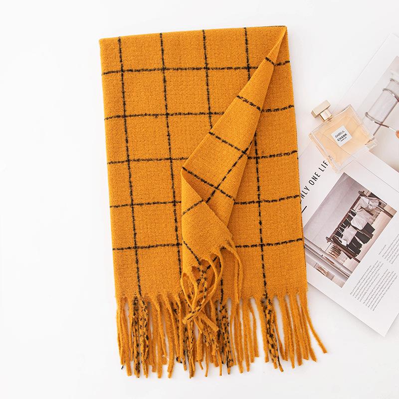 New plaid printing scarf women's autumn and winter versatile imitation cashmere scarf couple warm shawl men