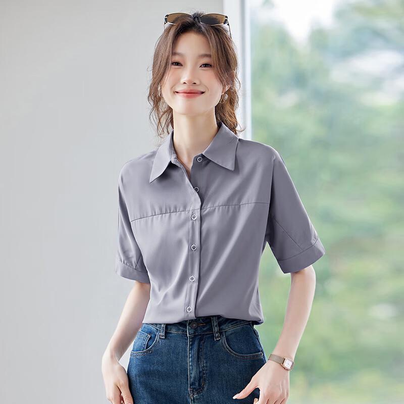 Women s Elegant Versatile Short Sleeve Blouse M