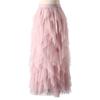 Fashion Womens Ladies Elastic High Waist Ruffle Mesh Pleated Tulle Tutu Skirt Sundress