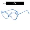 Fashion Women Metal Anti Blue Rays Glasses Cat Eye Computer Goggles Big Frame Eyeglasses Vision Care Blue Light Blocking Eyewear