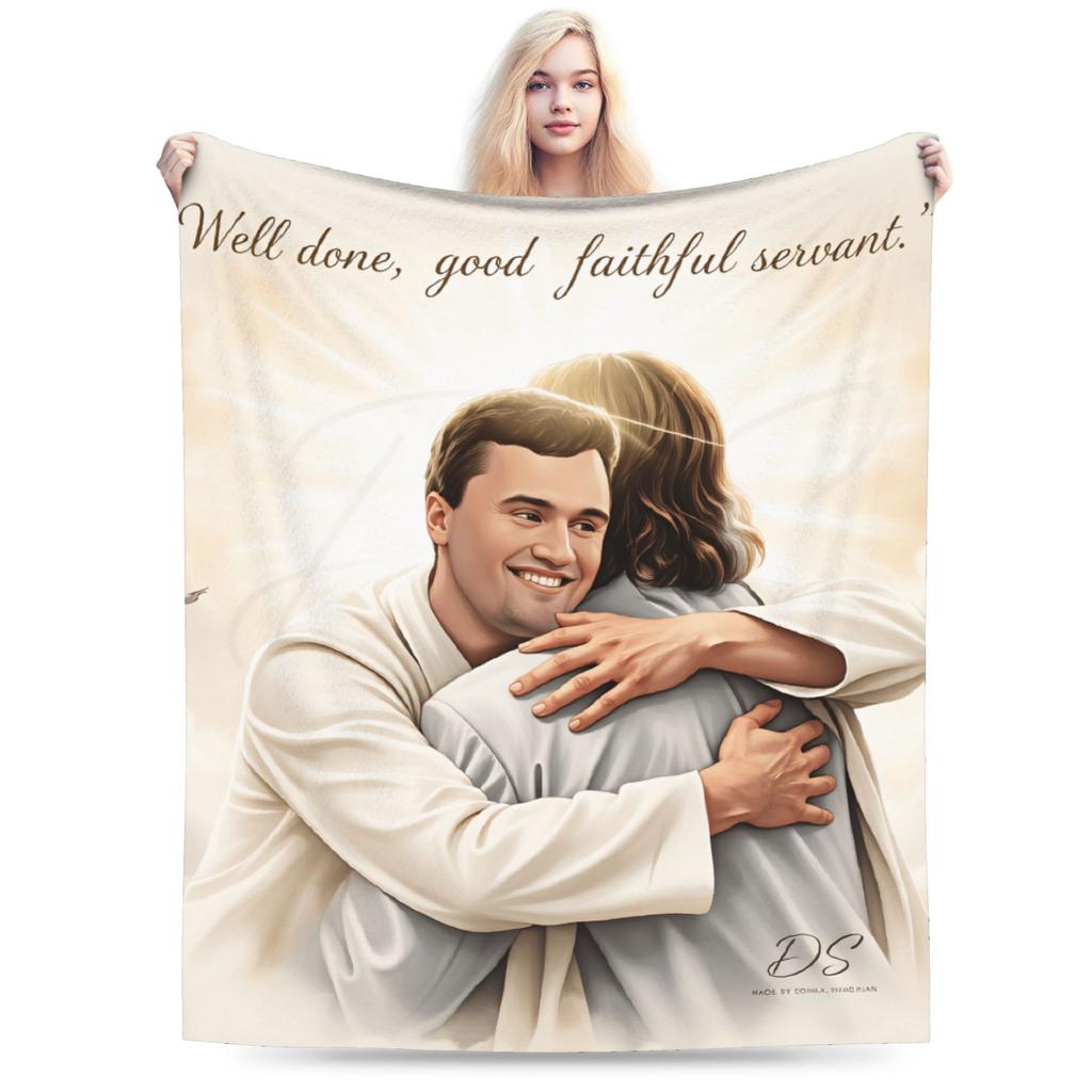 Charlie Kirk Angelic Advocate Blankets Soft Warm Plush Throw Blanket For Child Couch Chair Sofa Bed Flannel Bedspread Bed Cover