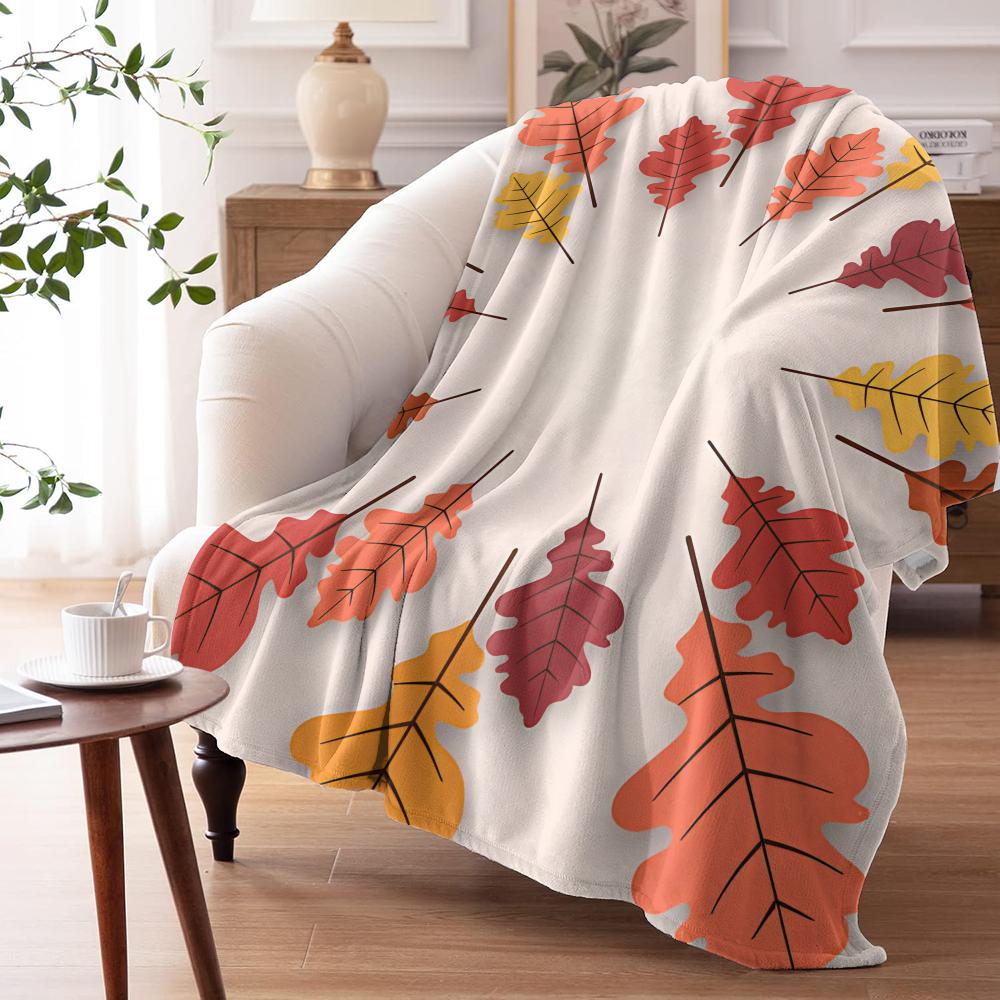 Autumn Fall Leaves Throw Soft Flannel AC Blanket Lightweight Summer Nap Throw Cozy  Blanket for Sofa Bed Travel Home 100cmx150cm