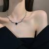 Korean Exquisite Retro Flower Love Heart Beaded Necklace For Women Personality Simple Cool Clavicle Chain Fashion Y2K Jewelry