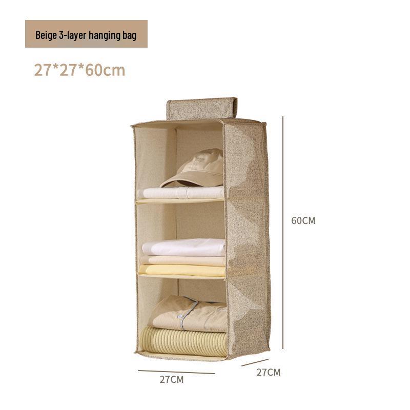 Multi-Layer Foldable Hanging Wardrobe Organizer with Dustproof Cover