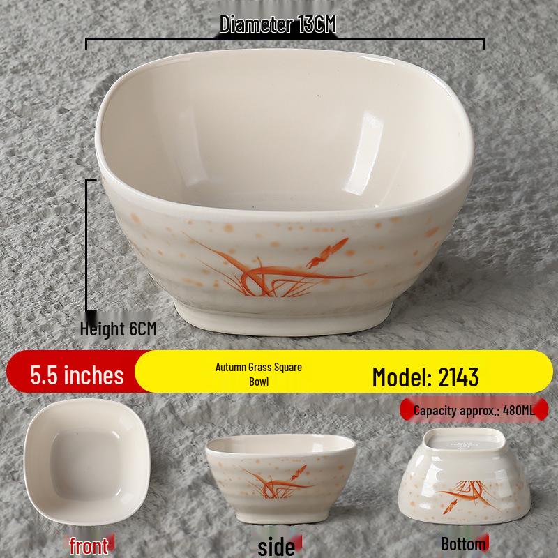 Melamine Autumn Grass Drop-Resistant Small Bowl for Restaurants and Fast Food