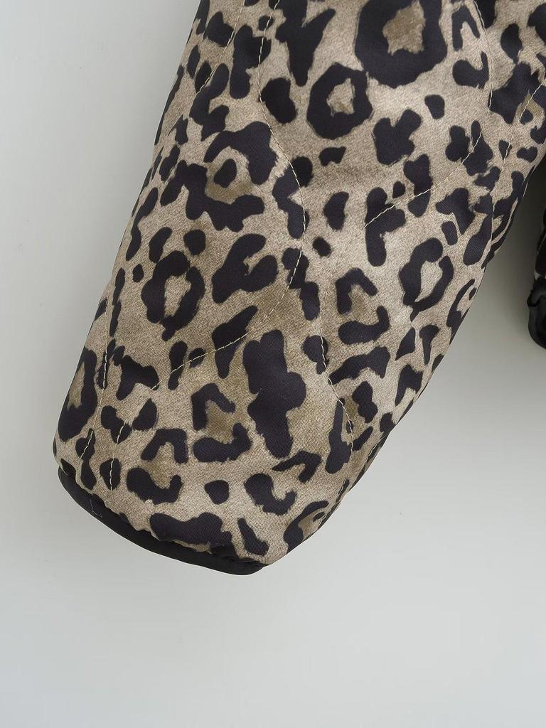 2024 Autumn Women's Cotton Animal Print Jacket - European & American Style Fashion