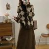 Autumn women's V-neck sweater knitted cardigan jacket women's 1011 new lazy style lazy style autumn and winter wear