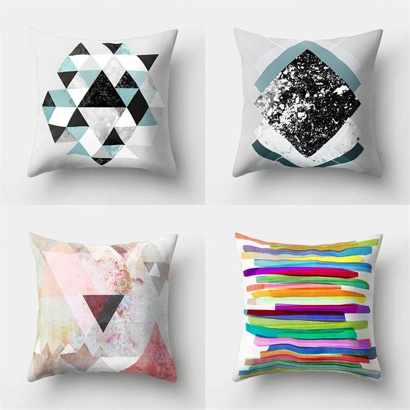 Geometric Patchwork Pattern Pillowcase Office Living Room Home Pillowcase Car Ornaments