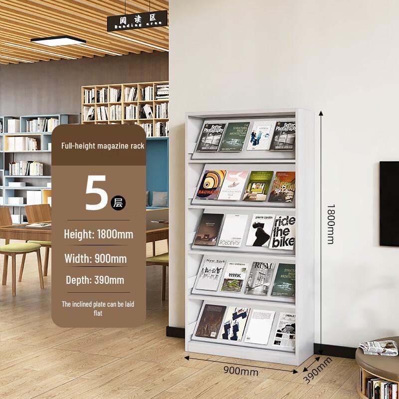 WEZHO 6-Tier Steel Library Periodical & Document Rack