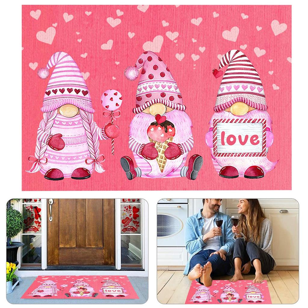 Gnome Doormat Bathroom Mats Doormat Floor Outdoor Welcome Doormat Day Happy Valentine's Through Blanket Lap Blankets And Throws