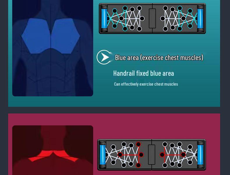 Placă pliabilă multifuncțională pentru flotări pentru antrenamentul mușchilor pieptului și abdomenului cu contor
