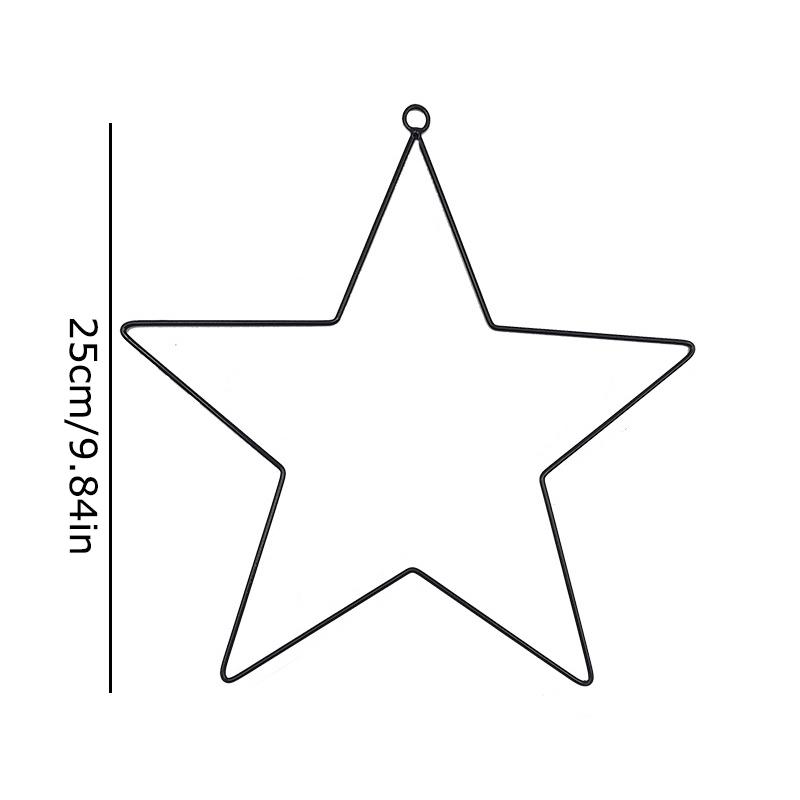 Fünfzackiger Stern hängendes Eisen DIY Metalldekoration Handwerksdekoration handgefertigter Ring Feiertag 10/20/25/30cm