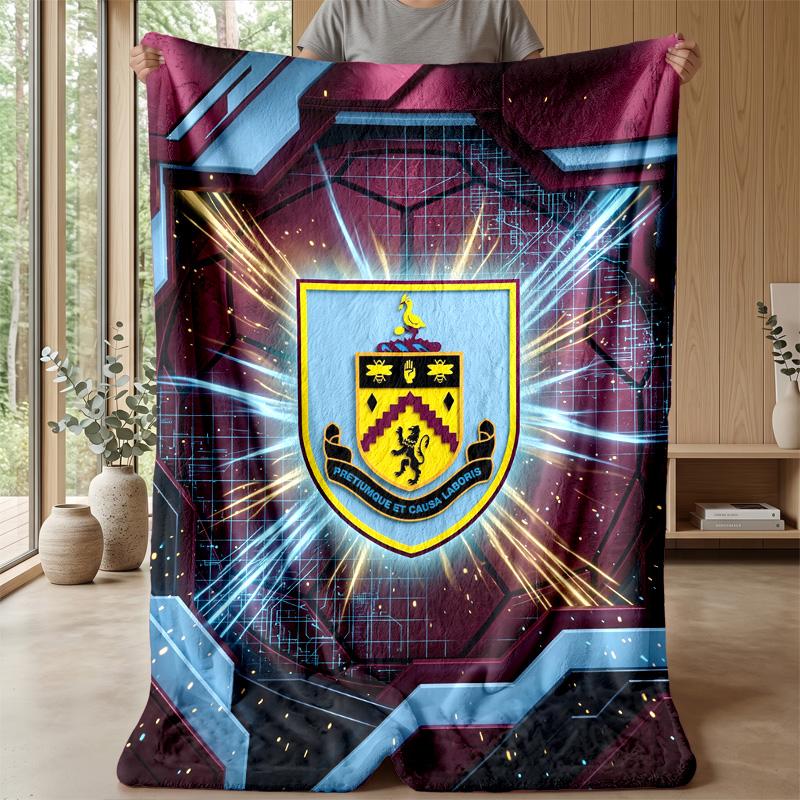 Coperta in Flanella con Stampa Calcio Burnley, Coperta Morbida Calda Leggera per Divano Letto Campeggio