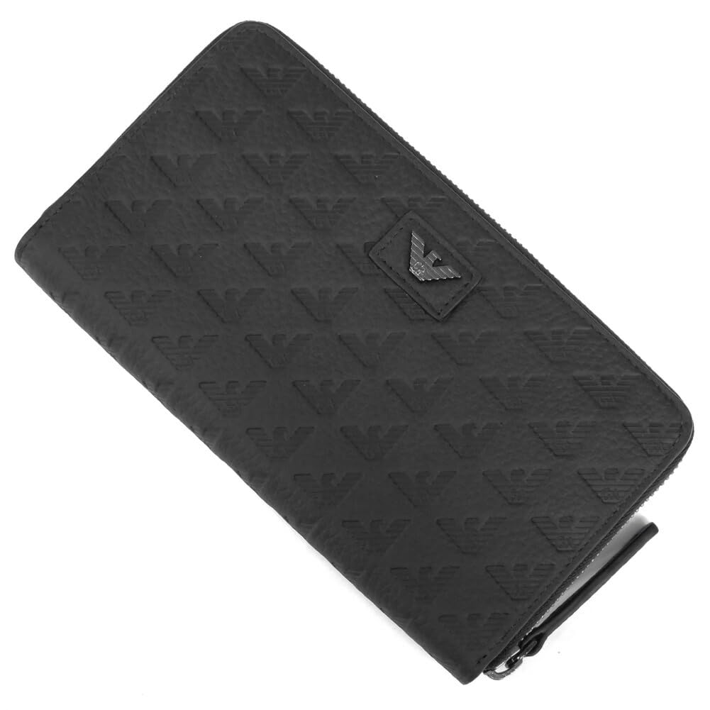 

round zipper long wallet coin YEME49 YQ67I Black [Emporio Armani] Men s (with purse) [item]