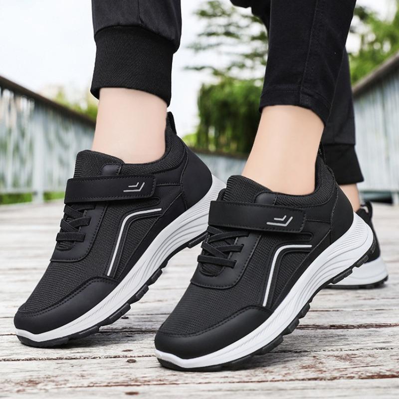 Men Elderly Walking Shoes Hook And Loop Casual Athletic Sneakers