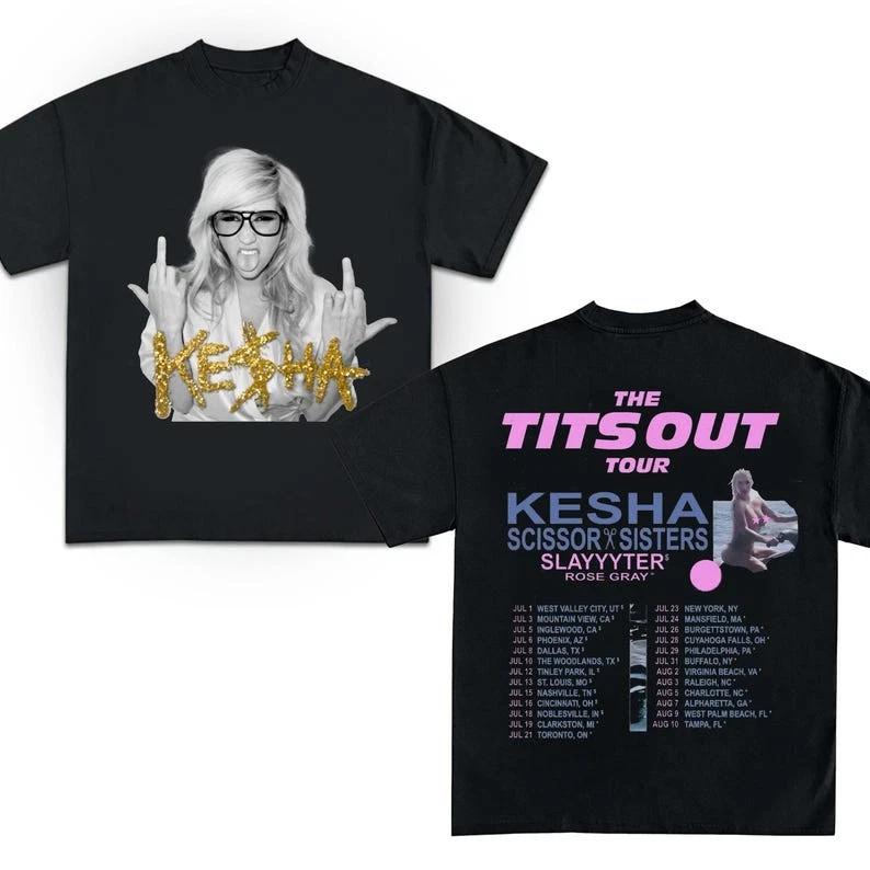 Kesha 2025 Concert Shirt, 2025 Kesha The Tits Out Tour Tshirt, Kesha 90s Vintage M