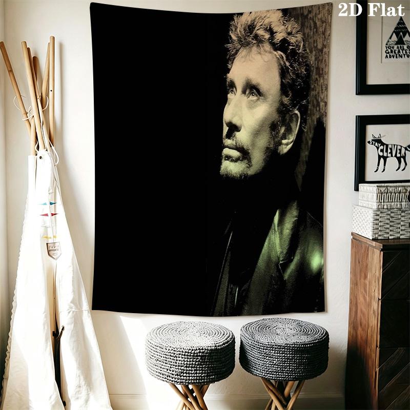 Johnny Hallyday Live Concert Poster Tapestry Fashion Print Background Cloth Background Wall Hanging Cloth Background Cloth Work Of Art