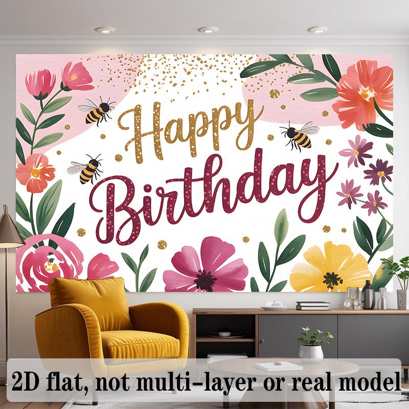 Party Backdrop Floral Pink Flat Parties Wedding Text Enthusiasts Event Backdrop Decoration Front Door Decor