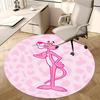 Pink Panther, Stoelmat met Dierenprint, Rond Tapijt, Kantoortapijt, Wasbaar in de Machine, Antislip, Geschikt voor Woonkamers, Slaapkamers